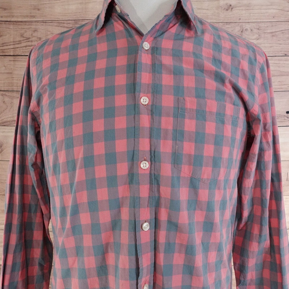 J.CREW LIGHT WEIGHT SHIRT MEN'S BUTTON DOWN CHECK SHIRT‎ SIZE S LONG SLEEVE